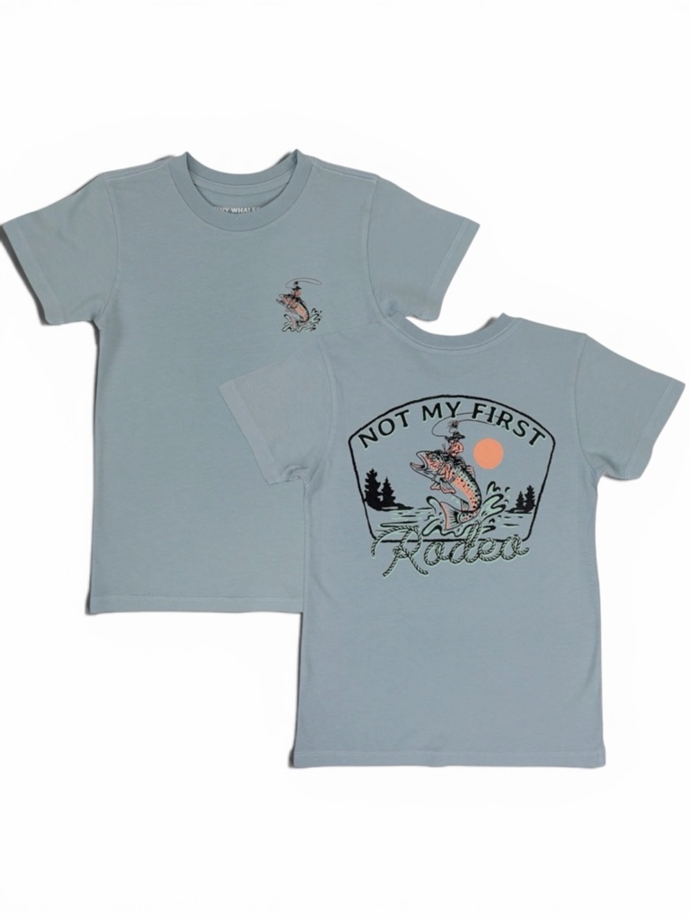Kids' 'Not My First Rodeo' Fish Graphic Tee - Light Blue